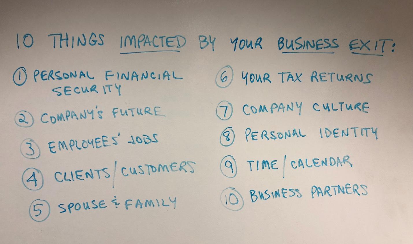 10 Things Impacted by Your Business Exit